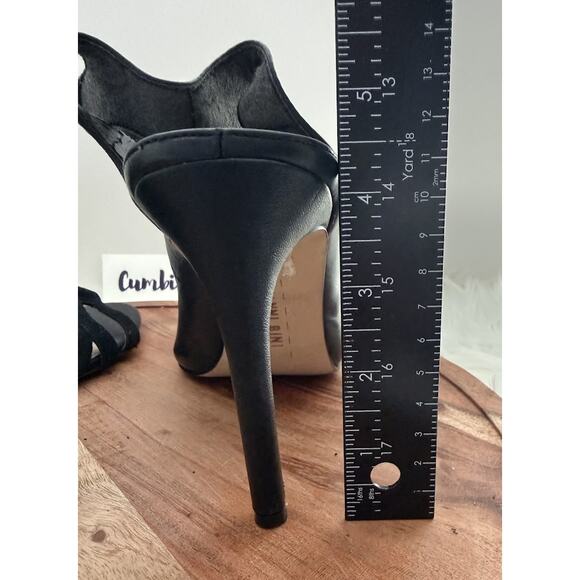 Gianni Bini Shoes Womens Size 9.5 Black Ankle Strap Stiletto Pumps Pointed Toe‎ - Picture 15 of 15